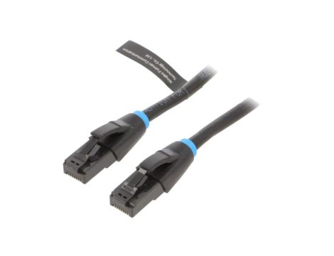 IBKBL Patch cord U/UTP 6 OFC PVC czarny 10m RJ45 wtyk,z obu stron