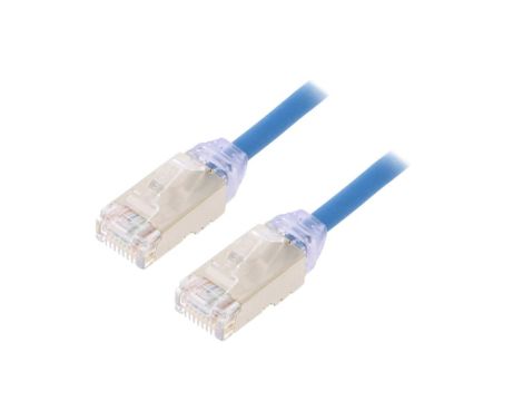 STP28X1MBU Patch cord F/UTP,TX6A-28™ 6a drut Cu LSZH niebieski 1m 28AWG