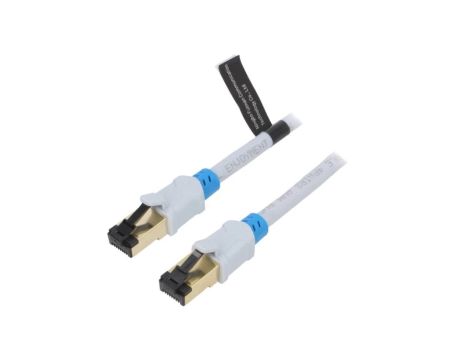 Patch cord S/FTP 6 OFC PVC szary 15m RJ45 wtyk,z obu stron VAP-A06-S1500