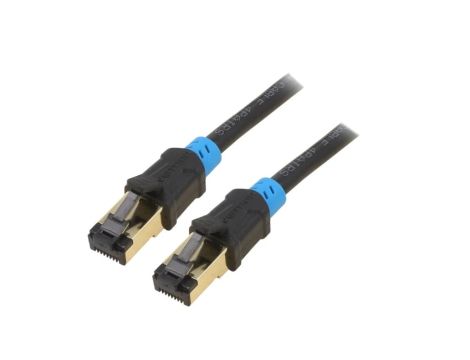 Patch cord S/FTP 6 Cu PVC czarny 30m RJ45 wtyk,z obu stron VAP-A06-B3000