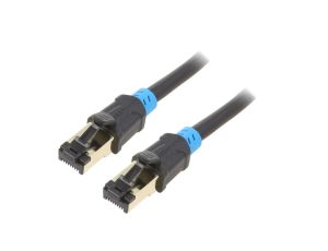 VAP-A06-B500 Patch cord S/FTP 6 Cu PVC czarny 5m RJ45 wtyk,z obu stron
