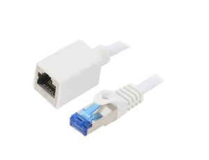 CQX031S Przedłużacz RJ45 S/FTP 6a Cu LSZH biały 1m 26AWG