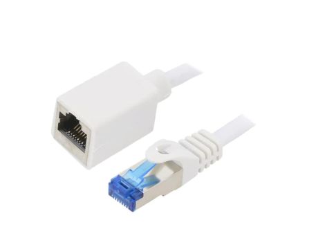 CQX031S Przedłużacz RJ45 S/FTP 6a Cu LSZH biały 1m 26AWG