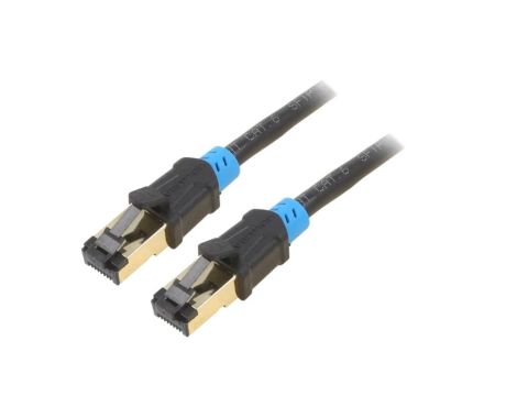 VAP-A06-B2500 Patch cord S/FTP 6 Cu PVC czarny 25m RJ45 wtyk,z obu stron