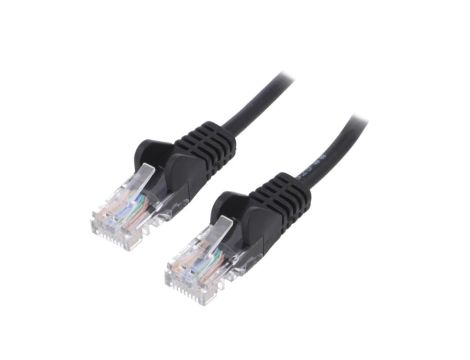 U/UTP5-CCA-200BK Patch cord U/UTP 5e linka CCA PVC czarny 20m 27AWG