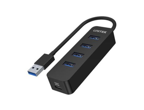 Hub USB Unitek H1117A, 4 porty, USB-C, USB 3.1, aktywny, 10W