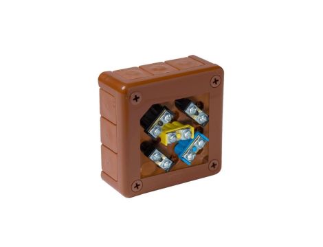 Puszka natynkowa z zaciskami 12 wlotów VIPLAST VP-41 BRĄZOWA IP55 98x98x42mm 041-52