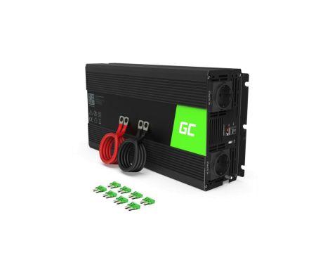 PRZETWORNICA NAPIĘCIA INWERTER Green Cell 24V / 230V 1500W/3000W MODYFIKOWANA SINUSOIDA INV24