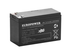 Akumulator AGM EUROPOWER serii EPL 12V 7,2Ah T1