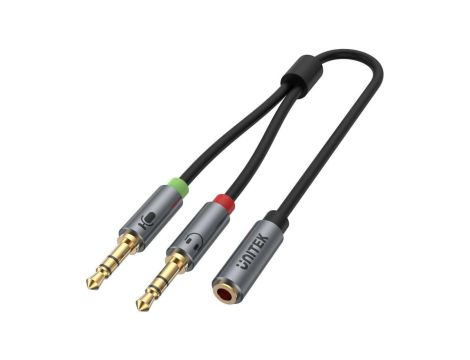 Adapter Unitek Y-C957ABK miniJack 3,5mm (F) - 2x 3,5mm (M)
