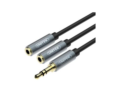 Przejściówka Unitek Y-C956ABK miniJack 3,5mm (M) - 2x 3,5mm (F)