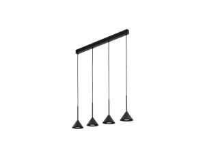 Lampa wisząca czarna na listwie z 3 stożkowymi kloszami CONO BLACK MINI 4 10305 TK Lighting
