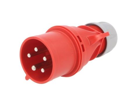 025-6V Złącze zasilające 3-fazowe AC, wtyk męski, 32A/400VAC, IP44