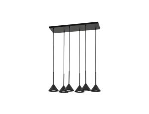 Lampa wisząca czarna ze stożkowymi kloszami CONO BLACK MINI 6 10306 TK Lighting