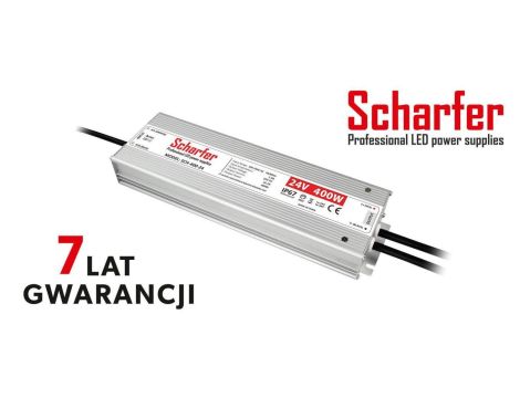 Zasilacz led 24V 400W Scharfer hermetyczny IP67 7 lat gwarancji
