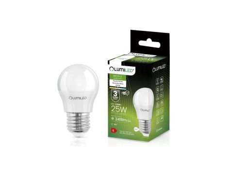 Żarówka LED E27 P40 2,5W = 25W 249lm 4000K Neutralna 180 LUMILED