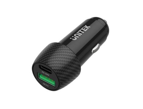 UNITEK ŁADOWARKA SAMOCHODOWA 38W, USB-A USB-C, QC3.0, P1400A