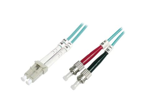 DK-2531-01/3 Patch cord światłowodowy OM3 LC/UPC,ST/UPC 1m LSZH turkusowy