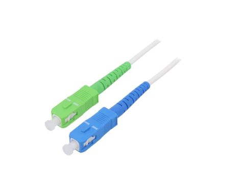 SCA-SCU/OS2-250WH Patch cord światłowodowy OS2 SC/APC,SC/UPC 25m LSZH biały
