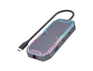 Unitek Hub USB-C HDMI RJ45 3,5mm audio 100W 10Gbps D1029A