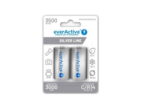 Akumulatorki C / R14 Ni-MH everActive 3500 mAh Silver Line (box 2 szt.)