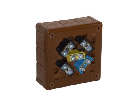 Puszka natynkowa z zaciskami 12 wlotów VIPLAST VP-51 BRĄZOWA IP55 118x118x46mm 051-52