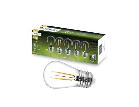 5-PAK Żarówka LED E27 ST14 2W = 20W 3000K Ciepła 220lm Filament do Girlandy LUMILED