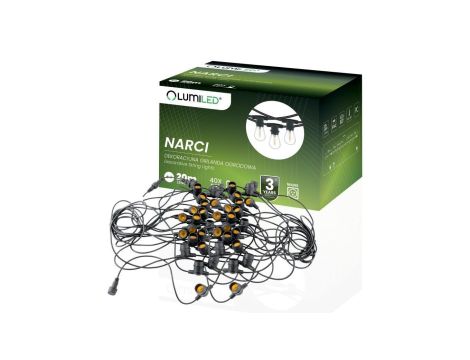 Girlanda Ogrodowa Łańcuch Świetlny 20m 40xE27 NARCI Lumiled