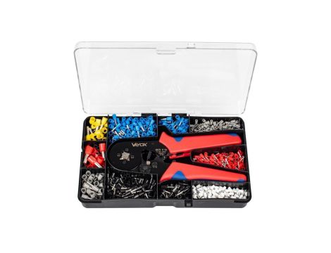 Zaciskarka + końcówki kablowe tulejkowe (1200 szt.) VA0256 Vayox