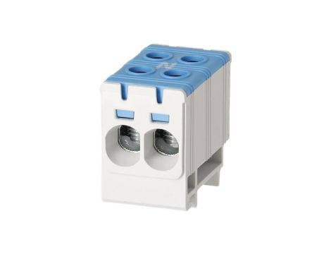 Blok rozdzielczy odgałęźny 2-polowy Al/Cu 2,5-35mm2 (max. 35mm2) na szynę TH35 niebieski FJ-E35/2/B HEDO