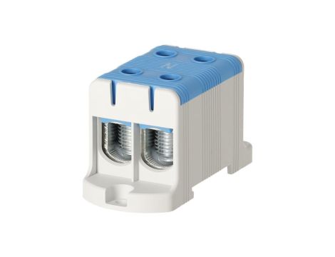 Blok rozdzielczy odgałęźny 2-polowy Al/Cu 16-95mm2 (max. 95mm2) na szynę TH35 niebieski FJ-E95/2/B HEDO