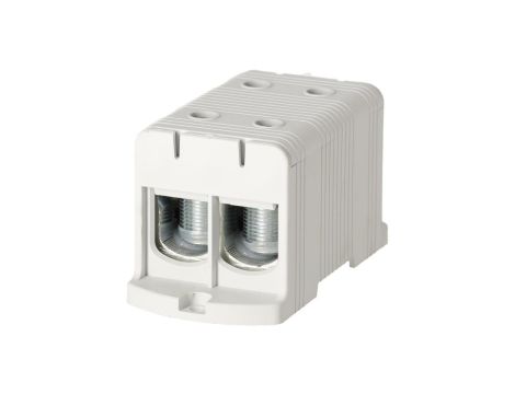 Blok rozdzielczy odgałęźny 2-polowy Al/Cu 35-240mm2 (max. 240mm2) na szynę TH35 szary FJ-E240/2 HEDO