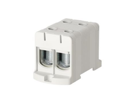 Blok rozdzielczy odgałęźny 2-polowy Al/Cu 35-150mm2 (max. 150mm2) na szynę TH35 szary FJ-E150/2 HEDO