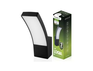 Lampa Elewacyjna LED Zewnętrzna Ścienna Czarna Kinkiet Ogrodowy 10W 4000K IP44 LOGIA LUMILED