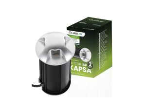 Lampa Najazdowa Dogruntowa Schodowa 4x3W LED IP44 Srebrna KAPSA LUMILED