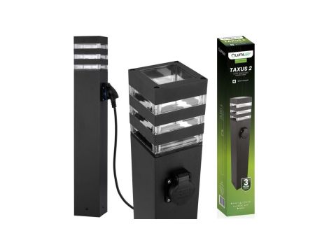 Lampa Ogrodowa Słupek Zewnętrzny Stojący E27 LED z Gniazdem TAXUS 2 60cm LUMILED