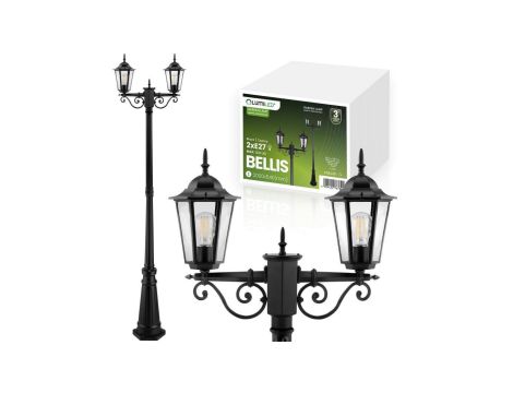 Lampa Ogrodowa Stojąca LED Słupek 200cm E27 Latarnia Zewnętrzna Dekoracyjna BELLIS LUMILED