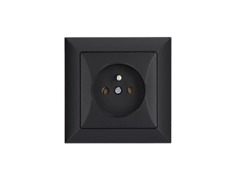 Gniazdo podtynkowe pojedyncze z uziemieniem 2P+Z Pola czarne, 33208