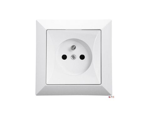 Gniazdo podtynkowe pojedyncze z uziemieniem 2P+Z Pola białe, 33029