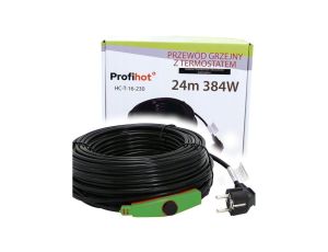 KABEL GRZEWCZY PRZEWÓD GRZEJNY Z TERMOSTATEM do rynny rur 230V 384W 24M