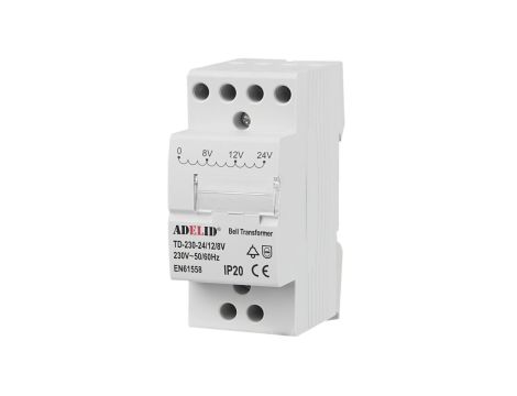 Transformator dzwonkowy modułowy TD-230-24/12/8V