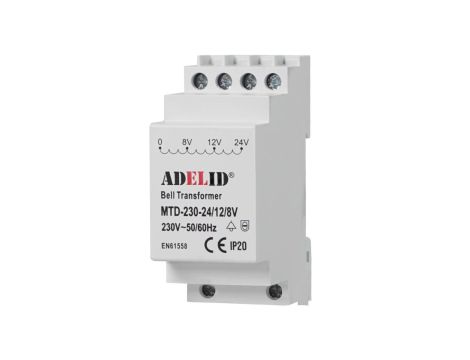 Transformator dzwonkowy modułowy MTD-230-24/12/8V