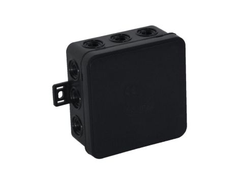 Puszka natynkowa pusta 12 wlotów VIPLAST V6 klik CZARNA IP54 85x85x41mm 036-05