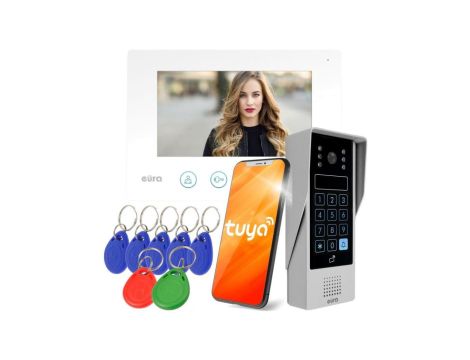 WIDEODOMOFON EURA VDP-90A3 DELTA + biały monitor TUYA