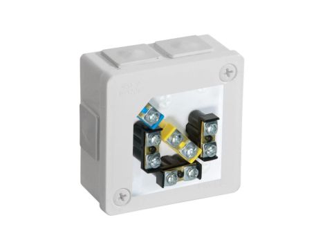 Puszka natynkowa z zaciskami 6 wlotów VIPLAST VP-22 BIAŁA IP55 86x86x40mm 022-51