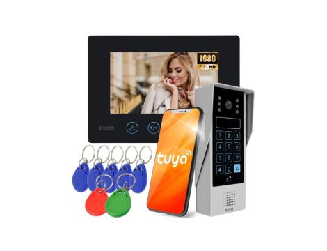Wideodomofon EURA VDP-90A3 DELTA + czarny monitor TUYA