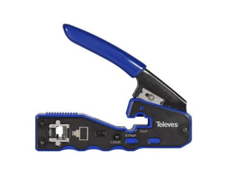 Zaciskarka do złączy RJ45 z automatycznym cięciem Televes 209802