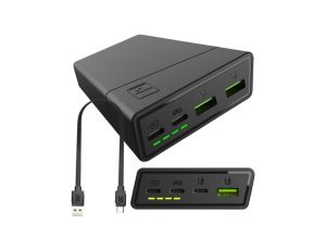 POWERBANK Green Cell PowerPlay20S 20000mAh PD 22,5W QC 3.0 3x USB-C CZARNY