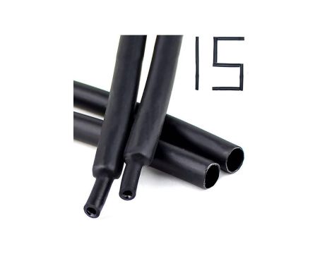 1M RURKA KOSZULKA TERMOKURCZLIWA z KLEJEM GRUBA CZARNA 15mm 15/5 mm