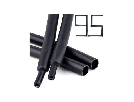 1M RURKA KOSZULKA TERMOKURCZLIWA z KLEJEM GRUBA CZARNA 9mm 9.5/3.2 mm